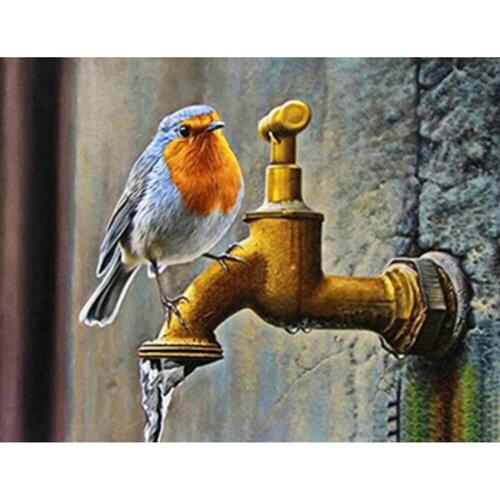 Full Square/Round Drill 5D DIY Diamond Painting "Bird & Tap" Embroidery Cross Stitch Home Decor Gift C124