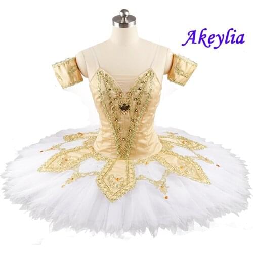 Classical Ballet tutu Professional Yellow Woman Stage Costume Canary Fairy Tutu Girl Khaki Ballet Dance Performance Dress Adult