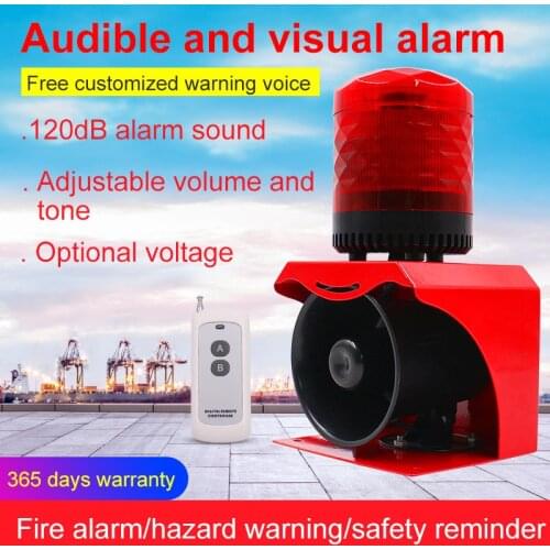 Wired Alarm Siren Horn Waterproof 12V 24V 220V Safely Security Alarm Strobe Signal Safety Warning Flashing LED Light