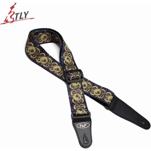 Hot Sales 150cm Skeleton Pattern Guitar Straps Adjustable Leather Ends Soft Guitar Straps Multi-color Guitar Accessories