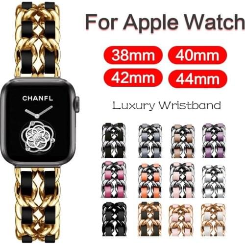 Luxury Stainless Steel watch band luxury Strap For Apple Watch 6 SE 5 4 3 Band 38 42mm Bracelet for iWatch series 6 5 4 40 44mm