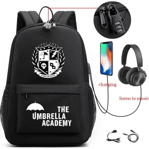 The Umbrella Academy Backpack Students Capacity School Bags For Boy Girl Teenager USB Charge Computer Anti-theft Laptop Mochilas