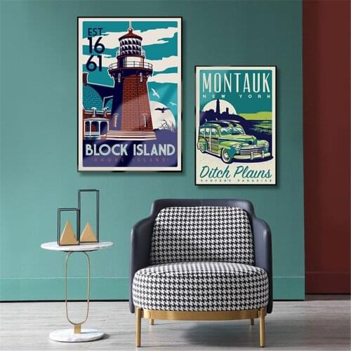 Cartoon Comic Scenery Tower Bridge Poster Canvas Print Painting Wall Art Living Room Home Decoration