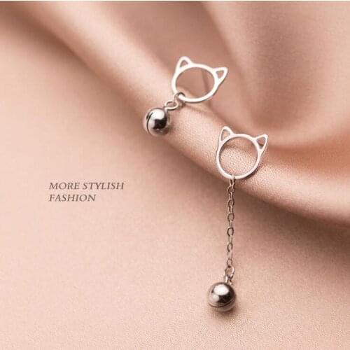 Cute Drop Earrings 100% Guaranteed 925 Sterling Silver Earrings Cat Style