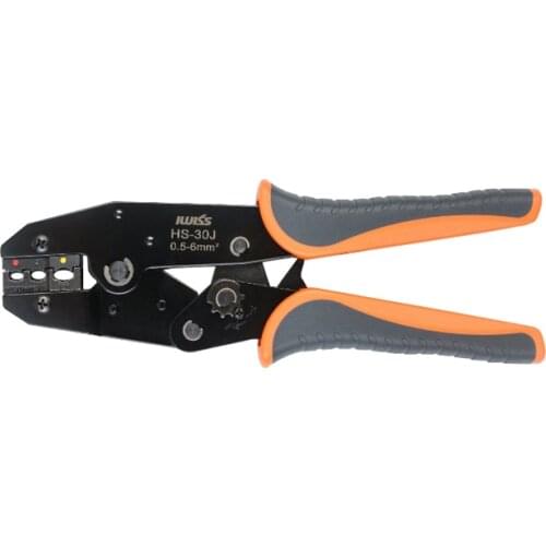 IWISS HS-30J 0.5-6mm² 9" ratchet crimping pliers for insulated terminals and connectors crimper tool High precision jaw