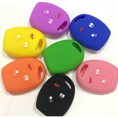 SILICONE CAR KEY COVER FIT FOR FORD MON-DEO FIESTA FOCUS C-Max KA GALAXY SILICONE KEY REMOTE HOLDER CASE COVER FOB