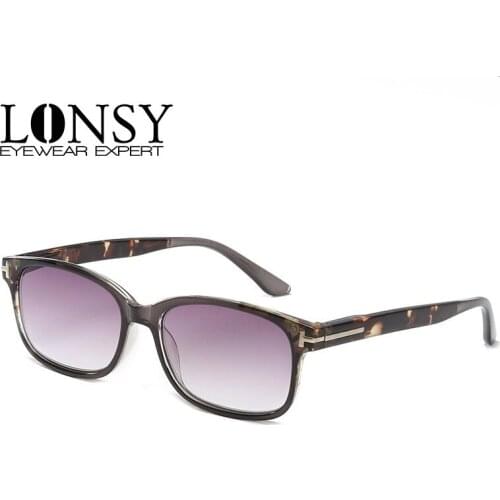 LONSY New Square Reading Sun Glasses Men Women Presbyopia Sunglasses Gradient Color Lens Eyewear With Diopters +1.0 2.0 3.0 4.0