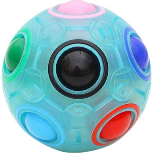Magic Rainbow Ball Luminous Antistress Rainbow Football Puzzle Montessori Educational Toy For Children Stress Reliever Toy YJ023