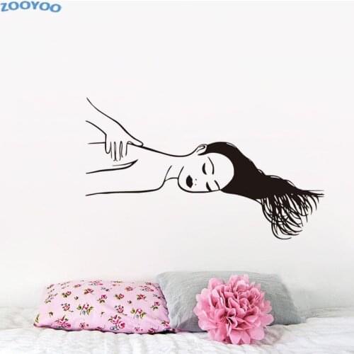 ZOOYOO Beauty Salon Spa Wall Decals Sexy Girl Wall Stickers Home Decor Removable Vinyl Art Room Decoration Murals