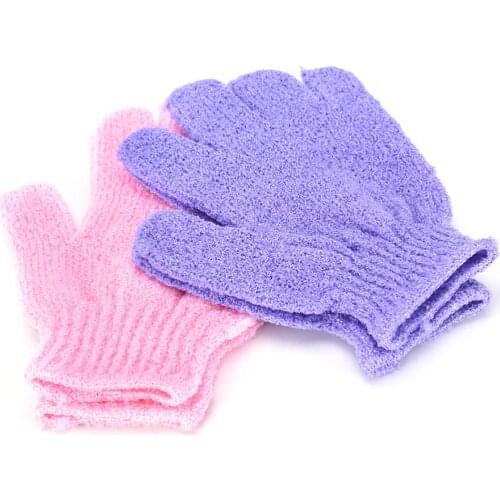1 Pair Shower Bath Gloves Exfoliating Wash Skin Spa Massage Body Scrubber Cleaner Bathing Cleaning Products Random Color