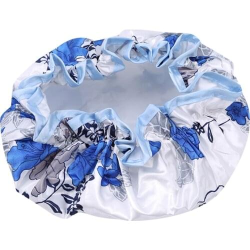 1PC multi-style double-layer Printing Satin Waterproof Shower Cap Barbershop Supplies