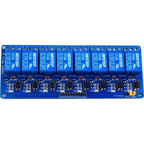 1PCS Blue 8 Channel 24V Relay Module 8Channel Relay Output 8 Way Relay Module for Arduino High Quality