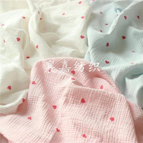 100x135cm Cotton Crepe Seersucker Baby Double Gauze Childrens Clothing Fabric Home Clothing Fabric