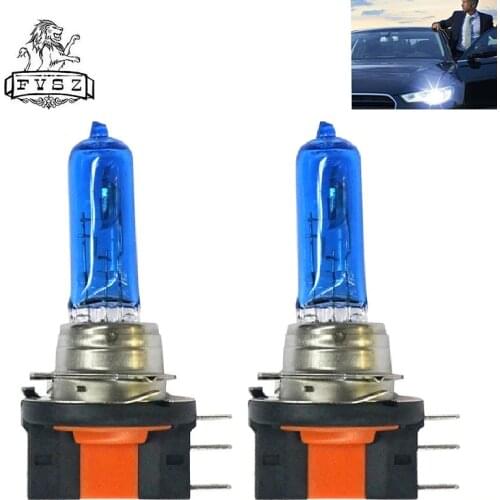 2Pcs H15 12V 15/55W Cars headlights halogen lamps Dark Blue Glass white light for golf High brightness and high quality bulbs