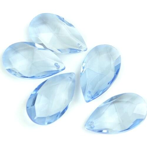 38mm/50mm/63mm/76mm/89mm Lt.blue Tear Drop Glass Crystal Prism DIY Pendant Chandelier Jewelry Suncatcher Spacer Faceted
