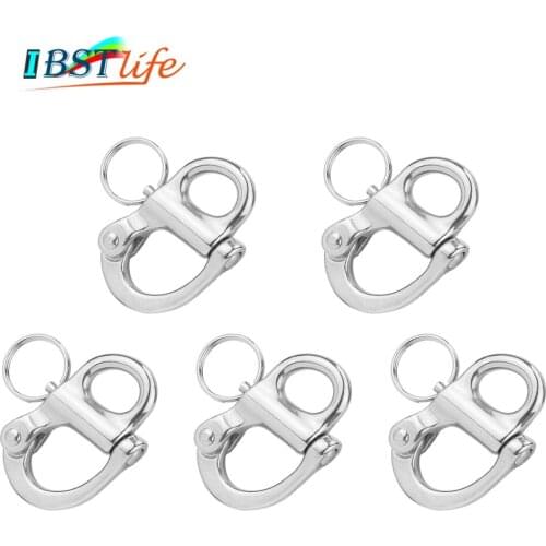 5PCS SS16 Rigging Sailing Fixed Bail Snap Shackle Fixed Eye snap hook sailboat Sailing Boat Yacht Outdoor Living