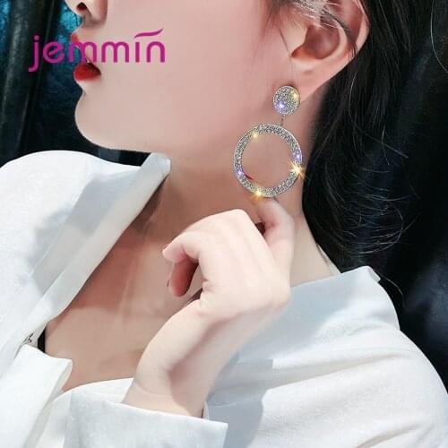 Luxury Crystal Wedding Earrings For Women Girls 925 Sterling Silver Fashion Jewelry Anniversary Gift 2021 Trend Wholesale