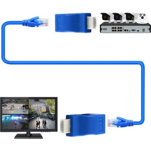 4k*2k Signal Adapter Rj45 HDMI-CompatibleExtender Extension Up To 30m In Length Over Cat5e/6 Utp Lan Network Ports 2.5 Gbps