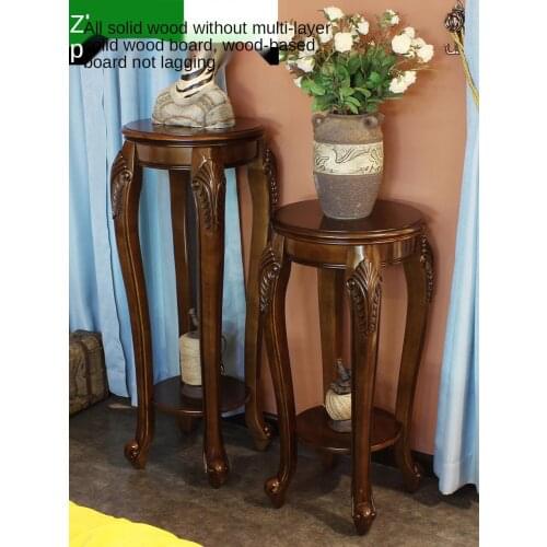 American Pure Solid Wood Flower Stand Living Room Interior Potted Plant Bonsai Stand Floor