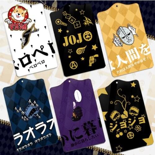 Anime JoJos Bizarre Adventure Bruno Bucciarati Diavolo Bus Cards Holder Keychain Figure Keyring 4953 Kids Gift Toy