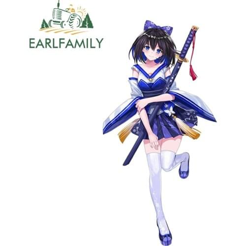 EARLFAMILY 13cm x 6.6cm for Sword Girl Seele Vollerei Car Sticker Creativite Car Assessoires Windshield Decal Waterproof Decor
