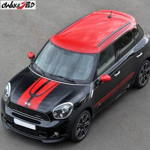 Auto Hood Trunk Engine Stripes Sticker Car Body Side Skirt Decor Vinyl Decal For MINI Countryman John Cooper Works Accessories