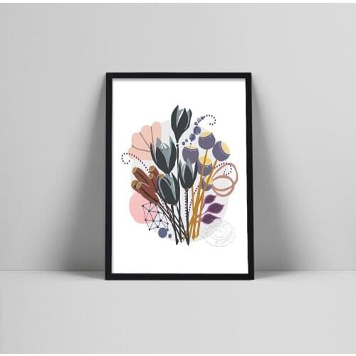 Botanical Print, Modern Art, Nature , Scandinavian Print, Floral Painting, Mid Century Art, Nature Print, Botanical Illustration