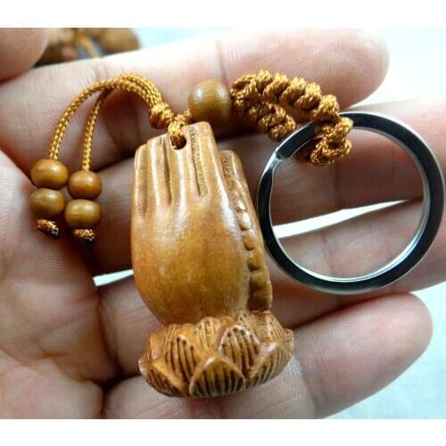 Mahogany Three-dimensional Engraving Keychain Lifelike hand Keyring gift for friends women men jewelry car keychain 2pcs