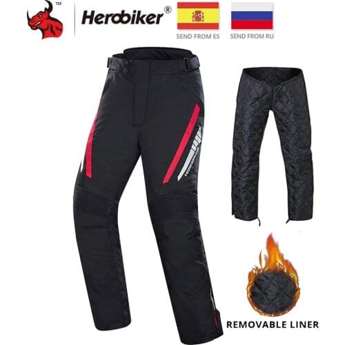 Black Motorcycle Pants Waterproof Motocross Pants Moto Protection Mens Pants Motorcycle Riding Trousers Pantalonw With Linner