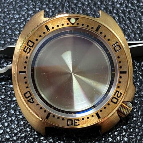 Watch Parts CUSN8 Bronze Turtle Modified 45MM Watch Case Suitable For Japan NH35/NH36 Automatic Movement Sapphire Crystal