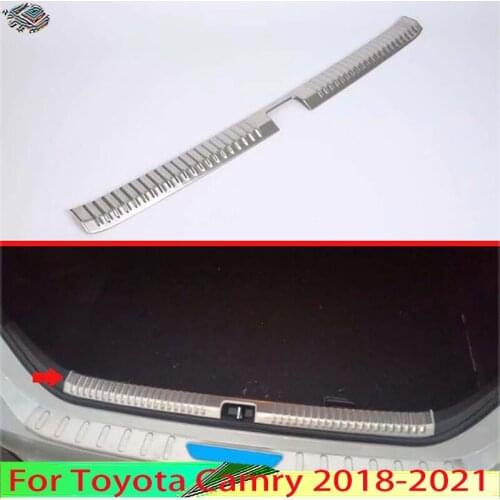 For Toyota Camry 2018 2019 Car Decoration Stainless Steel Rear Trunk Scuff Plate Door Sill Cover Molding Garnish