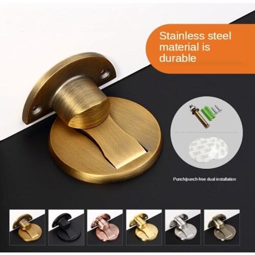 Door Stopper Suction No Punching 304 Stainless Steel Magnetic Floor Suction Invisible Stainless Steel Adjustable Magnetic Door
