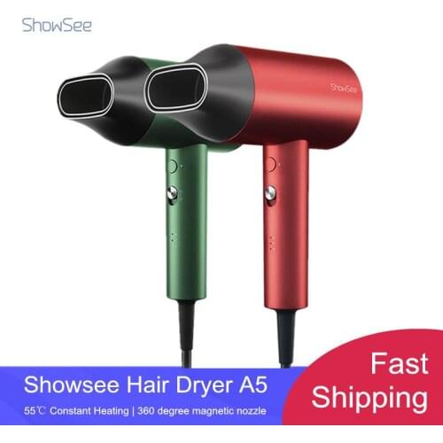 Youpin SHOWSEE A5-R G Anion Hair Dryer Negative Ion Hair Care Professinal Quick Dry 1800W Cold & Hot Hairdryer Diffuser