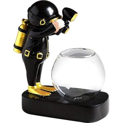 Hot XD-Ins Style Flower Arrangement Glass Transparent Creative Simple for Living Room Office Decor (Black Gold Diver) Office