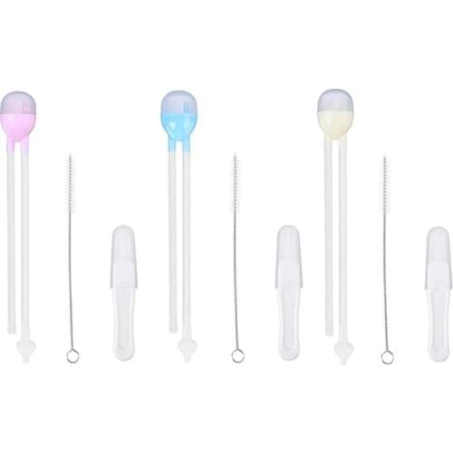 3pcs Newborn Baby Safety Nose Cleaner Kids Vacuum Suction Nasal Aspirator Set Infants Flu Protections Accessories Baby Care