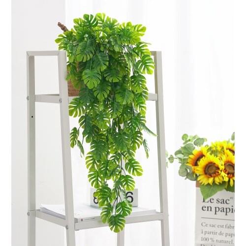 76cm Artificial Green Plants Hanging Ivy Leaves Radish Fake Plants Plastic Flowers Vine Home Garden Wall Party Outdoor Decoratio