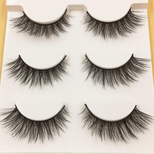 YOKPN 3 Pairs False Eyelashes Natural Long False Lashes Multi-Layered 3D Fake Eyelashes Curl Lahes