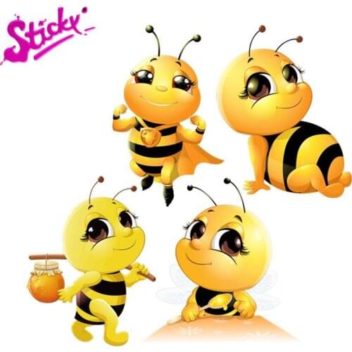 STICKYCartoon Cute Lovely Honey Bee Wall Bedroom Anime Car Sticker Decal Decor Motorcycle Off-road Laptop Trunk Guitar PVC Vinyl