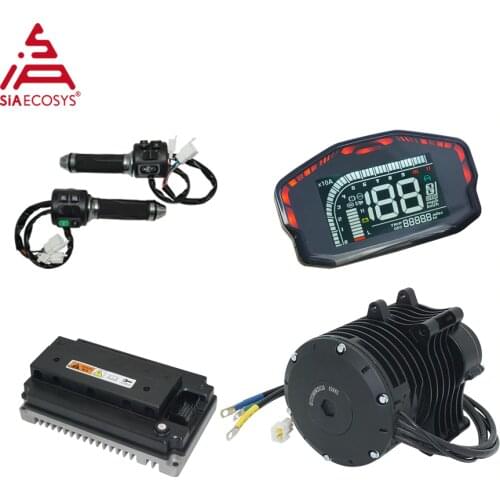 QSMOTOR 138 3000W V3 70H 5500W Max Continuous 72V 100KPH Mid Drive Motor Conversion Kit with EM150-2SP Controller for Dirt Bike