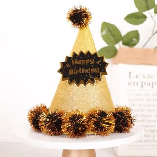 Cute Handmade Cap Crown Shower Baby Decoration Boy Girl Gifts Supplie Happy Birthday Party Hats Polka Dot DIY