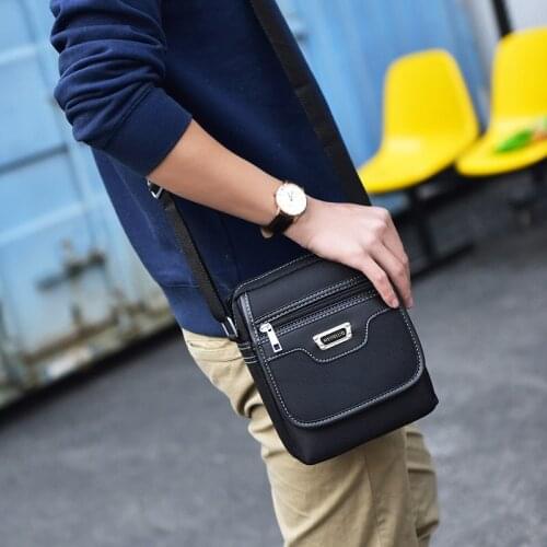 Trendy Mens Bags Fashion Mens One-shoulder Messenger Bags Korean Mens Casual Business Bags Oxford Cloth Small Bags