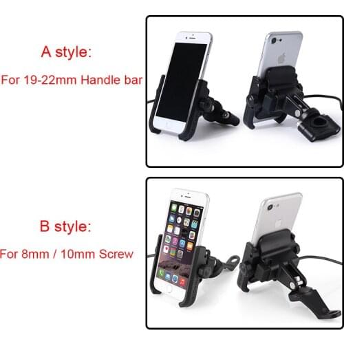 MT09 MT07 MT-09 Z800 Z1000 ER-6N ER6N Bolts Size 10mm 8mm Mobile Phone Stand Holder With USB Charger For Yamaha For Kawasaki