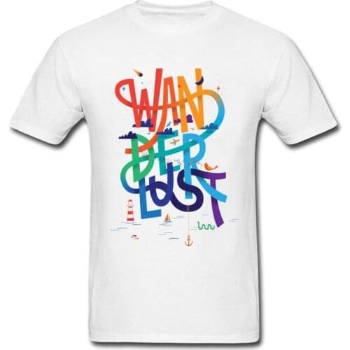 Wanderlust Popular Art Design Top T-Shirts Hip Hop Punk Rock Music T Shirt Wholesale Online Strange Thing Tshirt Male