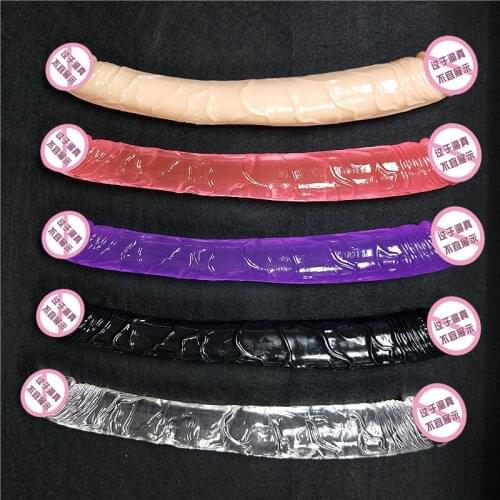 Soft Double head Dildos For Women Lesbian Realistic Jelly Flexible Aritifical Penis Women Masturbator Strapon Dildo Fake Penis