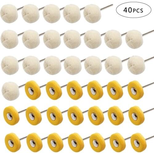 40 Pc Polishing Buffing Wheel Set Cotton Little Wheel for Rotary Drill Tool Accessories Watch Jewelry Polish Buffer Kit