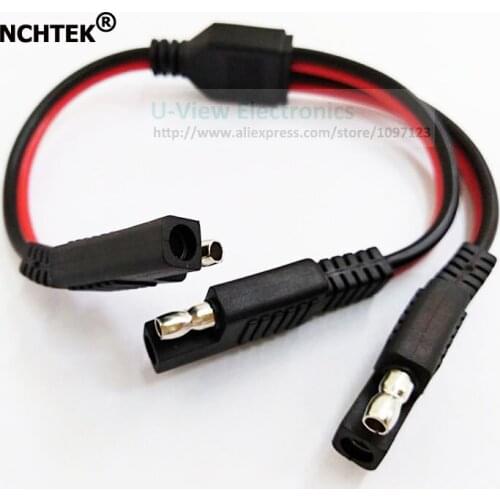 NCHTEK 14AWG 1 to 2 SAE Power Extension Cable Adapter Connector 2Pin Quick Connect Disconnect Plug 30CM/Free Shipping/1PCS