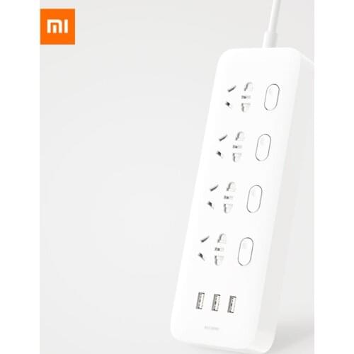Original Xiaomi Mijia Power Socket Strip With Power Switch 3 USB 2A Fast Charging Adapter Mi Extension Socket Plug EU US UK AU