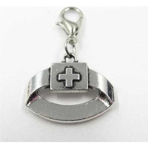 20pcs Medical logo dangle charms Medic Cross lobster clasp charms DIY jewelry accessory hanging charms