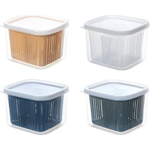 Portable Seal Drain Fresh Box Green Onion Storage Box Kitchen Ginger Garlic Storage Box Kitchen Refrigerator Fruit Sealed Box