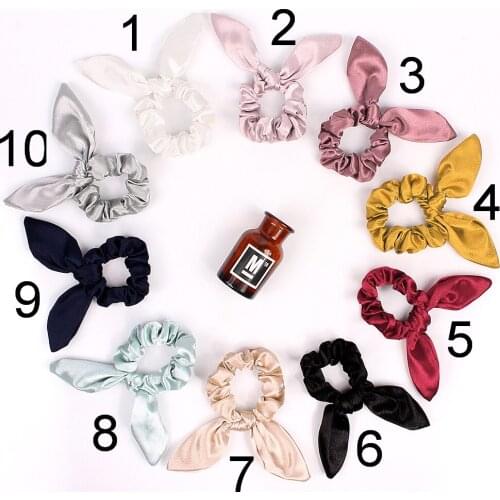 Hair Scrunchies Adjustable Rabbit Ear Hair Ring Fabric iron wire small tie Elastic Hair Bands Women Girls Ponytail Holder 0921A